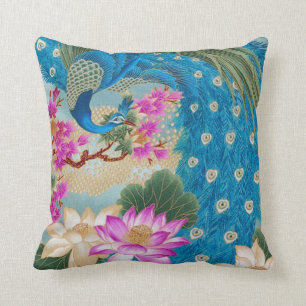 Coussin Paon Lotus