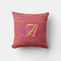 Paon Rose Quatrefoil MONOGRAMME Or Mariage