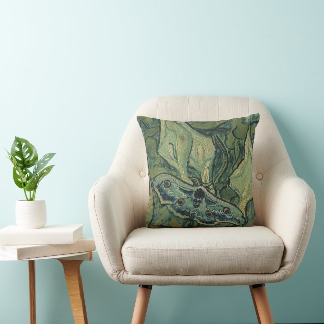 Coussin Paon vert (Empereur) papillon de nuit par Vincent  (Chaise)