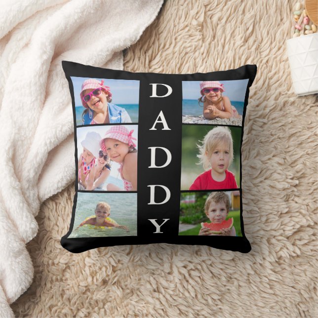 Coussin Papa 6 Photo Collage Jeu d'oreiller (Couverture)