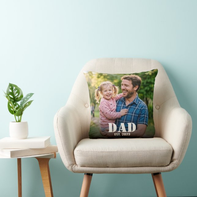 Coussin Papa a établi une photo de script gras moderne (Chaise)