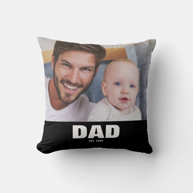 Coussin Papa a établi une photo moderne en gras (Recto)