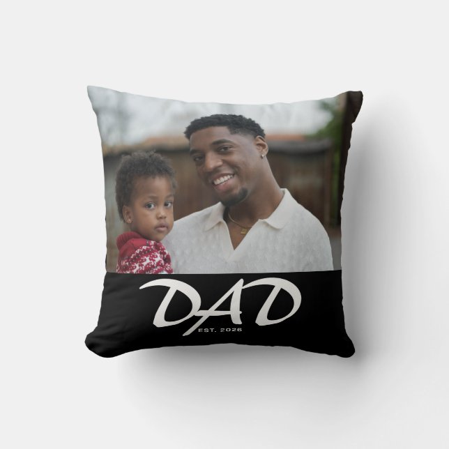 Coussin Papa a établi une photo moderne et audacieuse (Recto)