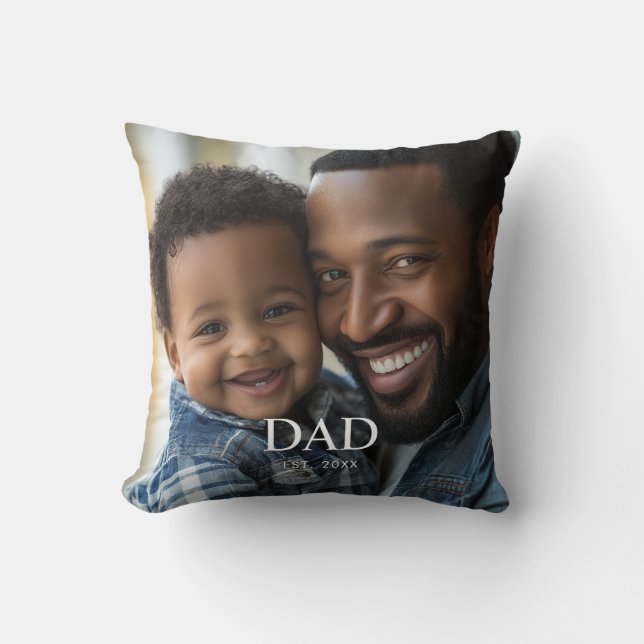 Coussin Papa a établi une photo simple moderne  (Recto)