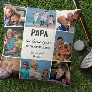Coussin Papa Amour à la Rough et Retour 8 Photo Vert