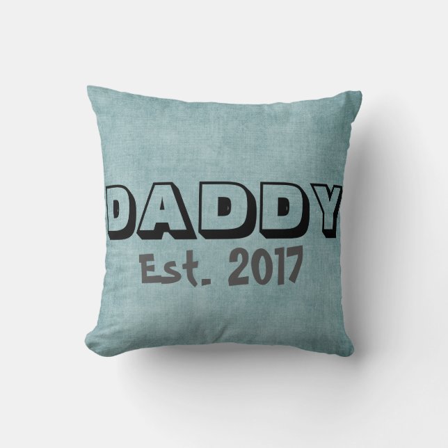 Coussin Papa avec / Personnalisable Etablir Date Jeter Ore (Recto)