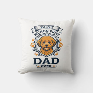 Coussin Papa Bichon Frise pour toujours Empreintes de patt