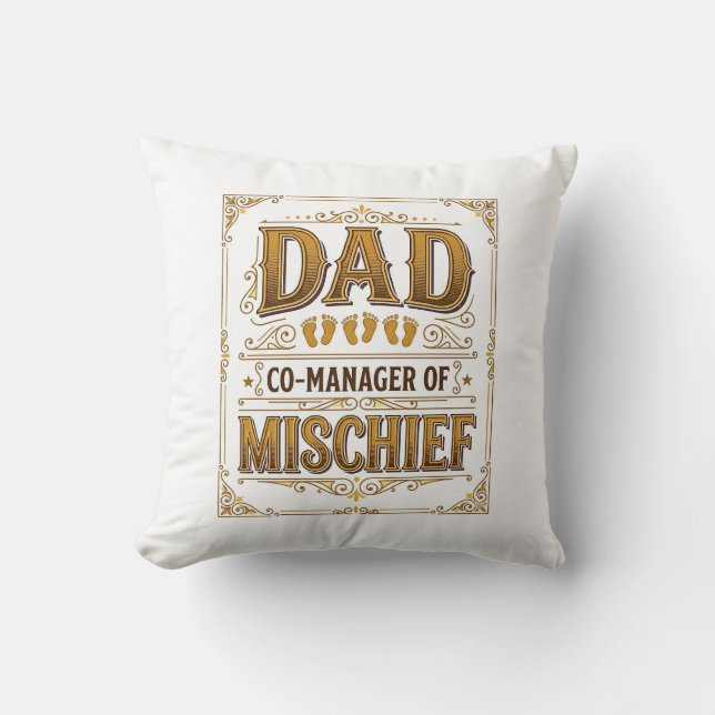 Coussin Papa Co-gérant de la farce Conception de père drôl (Recto)