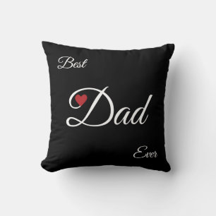 Coussin Papa coeur meilleur noir et blanc moderne