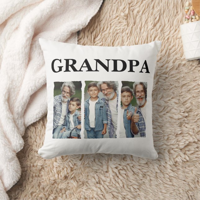 Coussin Papá Collage de Photos Personnalisé (Couverture)