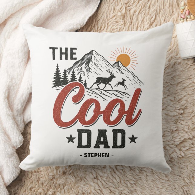 Coussin Papa Cool - Rustic Mountain et Deer Design (Couverture)