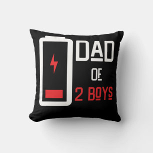 Coussin Papa de 2 garçons Batterie basse de Fête des pères