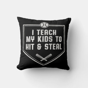 Coussin Papa de baseball - J'apprends à mes enfants à frap