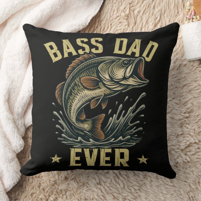 Coussin Papa de basse à jamais Pêcheur Fête des Pères (Couverture)