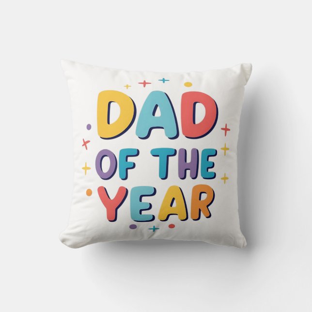 Coussin Papa de l’année - Drôle cadeau de fête du Père (Recto)
