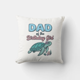 Coussin Papa de la fille de l'anniversaire T-shirt vintage