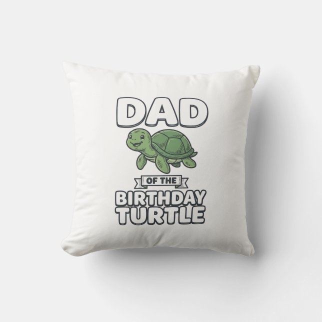 Coussin Papa de la tortue d'anniversaire Conception drôle  (Recto)