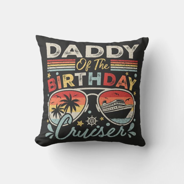 Coussin Papa de l'anniversaire Cruiser vacances (Recto)