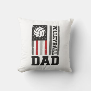 Coussin Papa de volley Drapeau américain Gravure vintage D