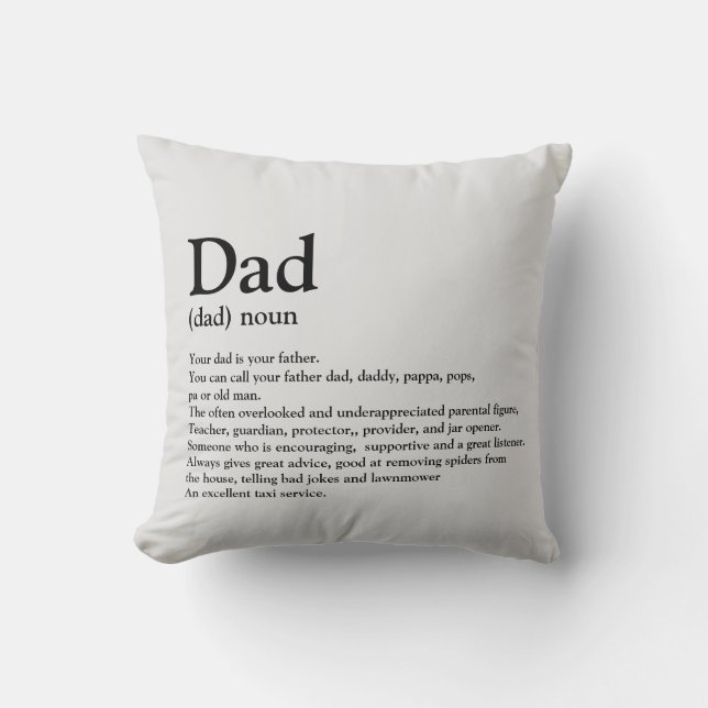Coussin Papa, définition, moderne, typographie (Recto)