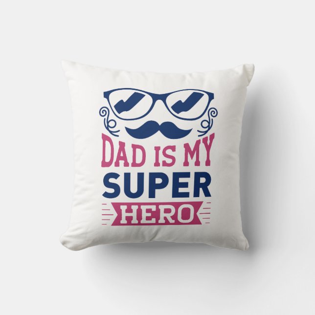 Coussin Papa est mon super héros (Recto)