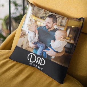 Coussin Papa Établit Photo Écriture Black Grunge