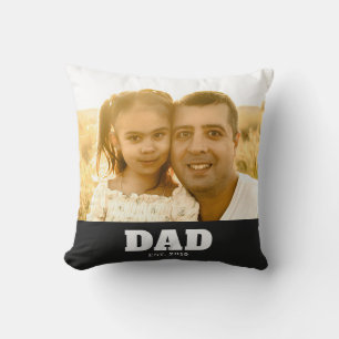 Coussin Papa Établit Photo En Noir Et Blanc Audacieux