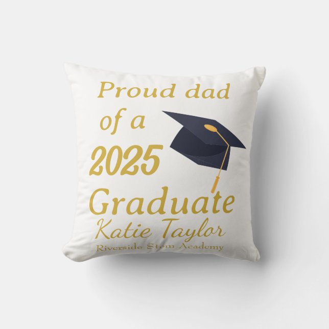 Coussin Papa fier de son diplômé  (Recto)
