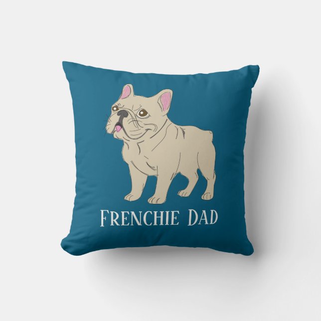 Coussin Papa Frenchie (Recto)