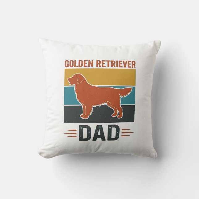 Coussin Papa Golden Retriever Conception Vector pour amate (Recto)