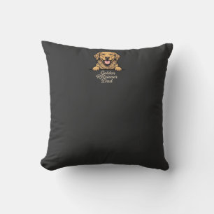 Coussin Papa Golden Retriever Gravure Vintage