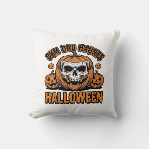 Coussin Papa Gymnastique Halloween Citrouille Vintage Crân