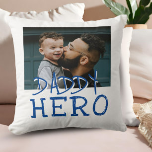 Coussin Papa Hero papa et enfant Photo personnalisée