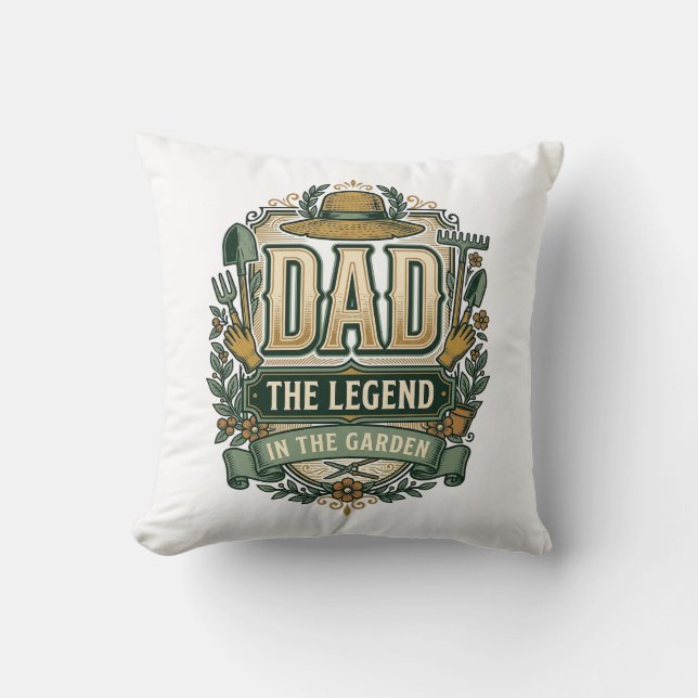 Coussin Papa La légende dans le jardin Conception de jardi (Recto)
