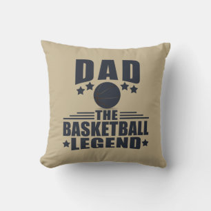 Coussin Papa la légende du basket-ball drôle cadeaux de fê