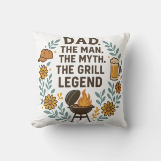 Coussin Papa la légende du grill – T-shirt drôle pour cade