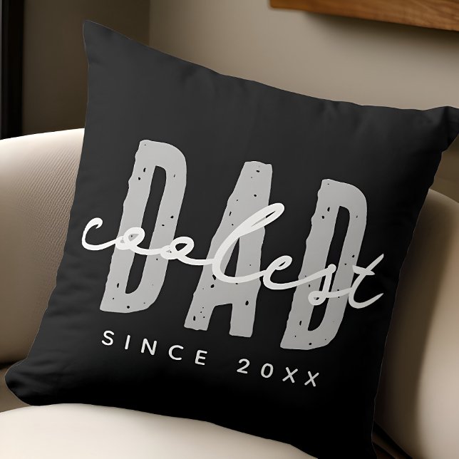 Coussin Papa le plus frais depuis 20XX Moderne Simple Prep (Créateur téléchargé)