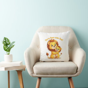 Coussin papa 🦁 mignonne Fête des pères Lion Hug