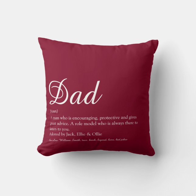 Coussin Papa Papa Papa Père Papa Papa Définition Script Bo (Recto)