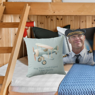 Coussin Papa Pilote Photo Câlin Jusqu'à Ce Que J'Atterriss