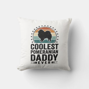Coussin Papa Pomeranian le plus cool T-shirt vintage pour 