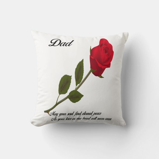 Coussin Papa Rose rouge simple (Recto)