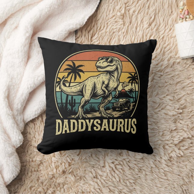Coussin Papa Trex Dinosaure Papasaurus Rétro Fête des Père (Couverture)