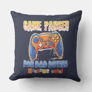 Coussin Papa Video Gamer Drôle Citation