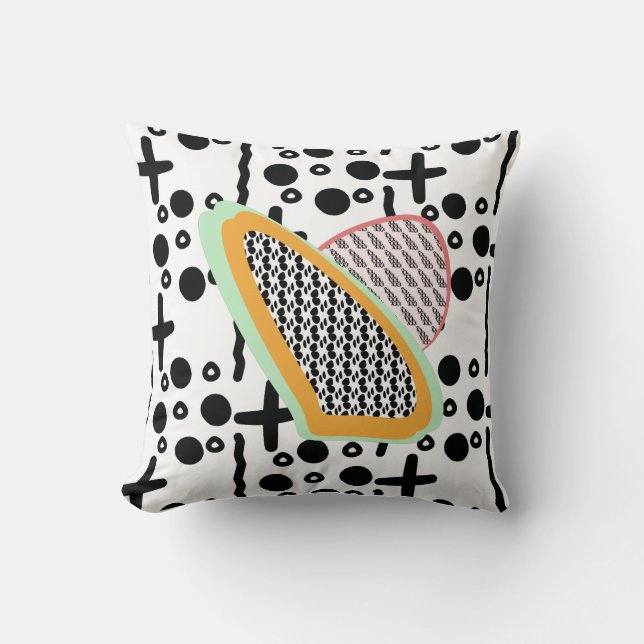 Coussin Papaye et Pitaya Motif Fruit Abstrait   Jeté  (Recto)