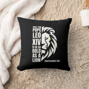 Coussin PAPE LEO XIV Prière Gras Lion chrétien