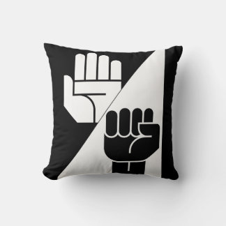 Coussin Paper bat Rock – Art minimaliste noir et blanc