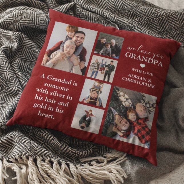 Coussin Papi Moderne Personnalisé | 6 Photos (Créateur téléchargé)