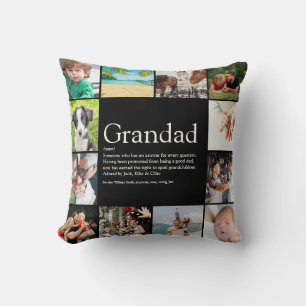Coussin Papi Papy Grand-père Définition 12 Photo Noir