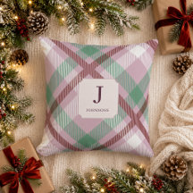Papier à lettres Noël Pastel Carreaux Monogramme